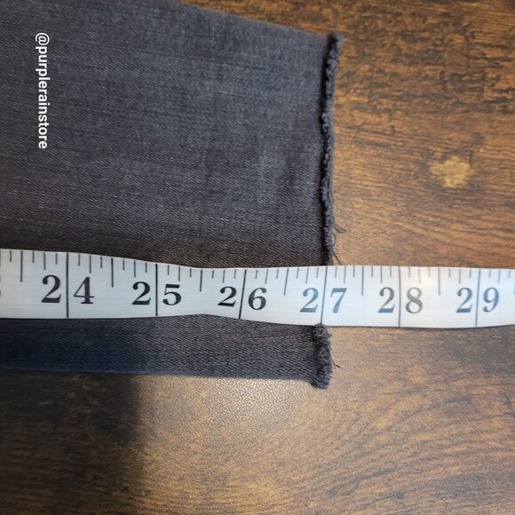 Madewell Jeans 26 Skinny 9" Mid Rise Black Sea Wash Tummy Control Raw Hem - Picture 10 of 12